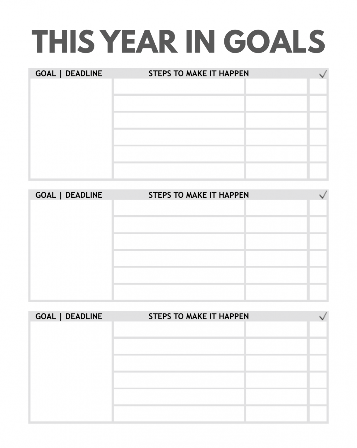 Goal Action Plan Undated Agenda To Track Your Goals For The Year 